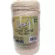 Natural Cord 2mm x 750ft Cora's Macrame Cotton Dyeable Crochet Weave Rug Making