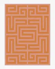 275' x 365' | Machine Washable Runner Rug | Kid & Pet Friendly | Indoor Rug | Maze Pink & Orange Tufted Rug | Ruggable