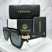 VERSACE 55mm Sunglasses Dwayne Wade Collaboration Black Gold Square Medusa Logo