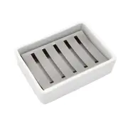 Ceramic Soap Dish Stainless Steel Soap Dish for Bathroom and Shower Double Layer Draining Soap Box