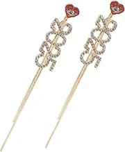 [KONTONTY] Pair Fashion Number Earrings Delicate Drop Tassel Earrings for Women Birthday Alloy Material Party Daily Wear