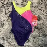 Danskin girls leotard purple pink 4/5 XSmall