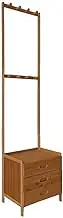 Wooden Hall Stand Modern Style Minimalist Home Floor Coat Rack with Drawer