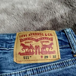 Levis 男款 511修身窄管 涼感 彈性 牛仔褲 2000 W29 L32