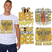 Iron On Transfer for Clothing 6 Pcs Large Size Iron On Patches Sticker T-Shirt Patches for Clothes Sexy Lips Heat Transfer for Washable Applique Clothing Decorations (bee)