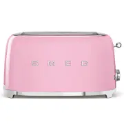 Smeg 50's Retro Style Aesthetic 4 Slice ToasterPink TSF02PKAU