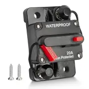 20A Circuit Breaker Holder W/Manual Reset Switch 12-48V DC for Boat Trolling...