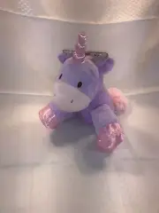 Kelly Baby Kellybaby 8" Plush Cuddle Unicorn Baby Toy with Rattle Purple Pink