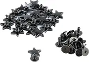 Oedema Black Screw Back Rivets Zinc Alloy Star Rivets Flat Head Stud Leather Rivets Studs and Spikes 20 Sets