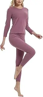 [Generic] Brief Pack Womens Two-Piece Suit Long Sleeve O Neck Blouse Thermal Underwear Soft and Warm Top and Pants Sets Piece Lingerie