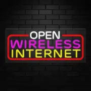 Open Wireless Internet Neon Sign for Displays | LED Flex Neon |32"W x 13"H x 1"D