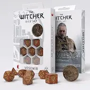 Q Workshop The Witcher Vesemir: The Wise Witcher Dice 7 Piece Set with Coin