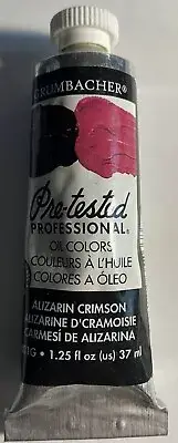 Grumbacher Pre-Tested Oil Colors Paint Alizarin Crimson 37 mL- Made in the USA