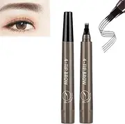 Whimsyard Eyebrow Pencil, Whimsyard Magic Eyebrow Pencil, Whimsyard 3d Microblading Pen, Whimsyard Microblading Eyebrow Pen, 4 Tip Microblade Brow Pen, Eyebrow Pencil Contouring Pen (Gray brown)