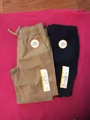 Wonder Nation Boys School Elastic Waistband khaki Navy Medium 8