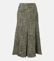 [Erdem] Erdem Tweed midi skirt AU 14 green