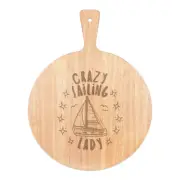 Crazy Sailing Lady Stars Pizza Board Paddle Wooden Funny Sport Boat