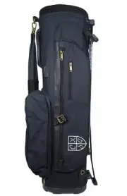 Classic Style Golf Canvas & Leather Signature Stand Bag - Black