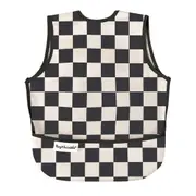 Tiny Twinkle - Mess-Proof Apron Bib - Black Checkers