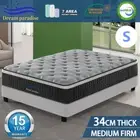SINGLE Size Mattress *7 Zone Pocket Spring Mattress Foam Euro Top 34cm