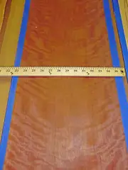 Figured Makore wood veneer 13" x 90" raw no backing 1/42" thickness flitch roll