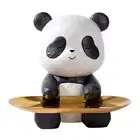 Panda Key Storage Tray Resin Plate for Living Room Home Decoration (Cute Panda)