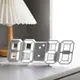 LED立體電子鐘(白底白燈) LED電子鐘 LED 掛鐘 白光 電子鐘 數字鐘 鬧鐘 時鐘 (1.1折)