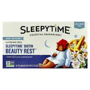 Celestial Seasonings, Wellness Tea, Sleepytime® Biotin Beauty Rest™, Caffeine Free, 18 Tea Bags, 0.75 oz (21 g)