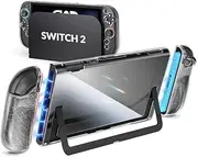 ivoler Clear Dockable Case for Nintendo Switch 2, Carrying Protective PC Case, Soft TPU Grip Cover for Joy-Con, Grip Cover with Shock-Absorption, Anti-Scratch