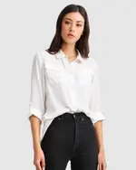 [Belle & Bloom] Eclipse Rolled Sleeve Blouse - Cream