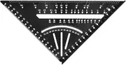 Aluminum Alloy Carpenter Square Woodworking Tool Angle Measurement Tool Carpentry Square Triangle Ruler for Carpenter Roofing, Metric black