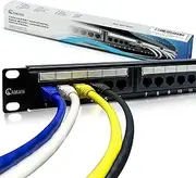 NewYorkCables Cat6 Patch Panel 110 Type Compact Rack mountable 24 Certified Port RJ45 Wallmount Network