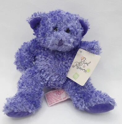 Russ Berrie Sparklers Purple Teddy Bear Girl Powrrrr Plush Stuffed Toy 7” NEW!