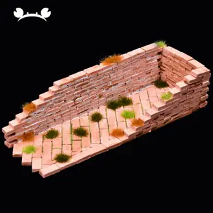 沙盤建筑模型材料迷你磚塊模型紅磚瓦片磚塊模具套裝紅磚房古建筑