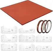 15 x 15 Inches Silicone Heat Press Mat Pad with 8 PCS T-Shirt Rulers and 3 PCS Heat Resistant Tapes, 0.3” Thickest Silicone Pad for Heat Press Machine (Red+15"x15")
