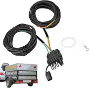 4 Way Flat Trailer Connector - 26FT Wiring Harness 5 Wire Wiring Connector - Rewiring Trailer Connector Flat Kit for Trailer & Boat
