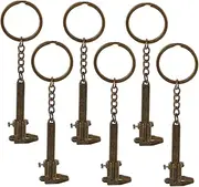[Baluue] 6 Pcs Portable Vernier Caliper Keychain Accurate Metal Ruler Key Chains for Easy Measurements Durable Hanging Keyring for Travel Gifting Daily Use