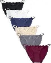 [Camelia] Women's High End Lace String Georgette Bikini Panty, USA Size: XS-L