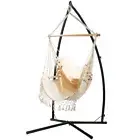 Gardeon Outdoor Hammock Chair with Steel Stand Tassel Hanging Rope Hammock