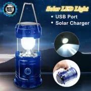 Solar Power/Rechargeable LED Flashlight Camping Tent Light Torch Lantern Lamp