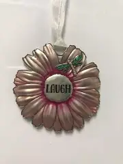 Ganz Springtime Flower Zinc Ornament 2in. Pink Car Charm