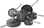 Ninja NeverStick Professional Hard-Anodized 10 Piece Pots & Pans Set, Nonstick Cookware Set, Durable, Oven Safe to 500°F, Slate Grey, C39500