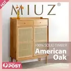 MIUZ Shoes Cabinet Storage Shoe Organiser Rack With Shelves Drawers Solid Oak