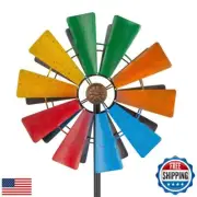 Stargarden Wind Spinners Outdoor, 13.4 Inch Kinetic Pinwheels, Colorful Metal