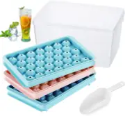 Round Ice Cube Trays with Lid and Bin, 3 Packs 99 round Ice Balls Maker for Free