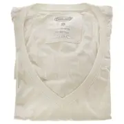 Bamboo V-Neck Tee - White by Cariloha for Women - 1 Pc T-Shirt (S)