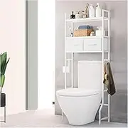 Over Toilet Storage, Over The Toilet Storage Unit with Storage Boxes, Over Toilet Shelf 3-Tier Bathroom Storage Rack Freestanding Bathroom Space Saver, 65x28x161.5cm A