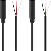 tunghey 2Pack Replacement 3.5mm Female Jack to Bare Wire Open End TRS 3 Pole Stereo 1/8" 3.5mm Jack Plug Connector Audio Cable for Headphone Headset Earphone Cable Repair (Female 1m)