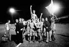 Neil Prosser Harlow Town is held aloft by team-mates after the Leic- Old Photo
