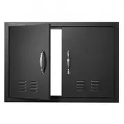 VEVOR BBQ Access Door,762 x533 mm Double Outdoor Kitchen Door, Cold Plate Flush Mount Door, Wall Vertical Door with Handles and Ventss, for BBQ Island